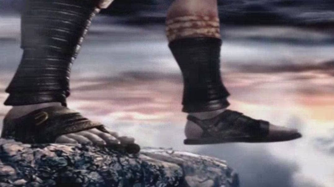 Kratos Jumping Off Mountain Meme Template